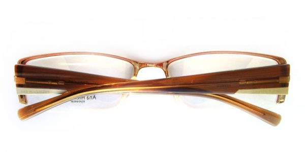Модная полуободковая оправа для очков Ana Hickmann AH 1053 N 04A Gold/Brown - изображение 6