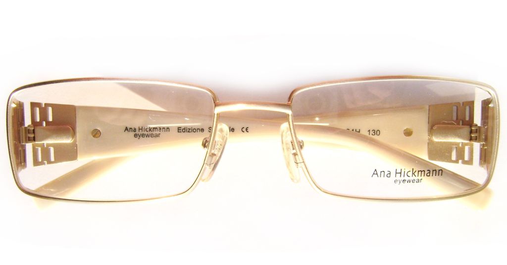 Модная прямоугольная оправа для очков Ana Hickmann AH1086 04H Gold с кристаллами Swarovski