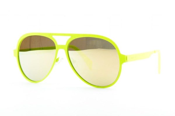 Крупные очки авиатор из прорезиненного металла Italia Independent 0021 063 Yellow - изображение 2