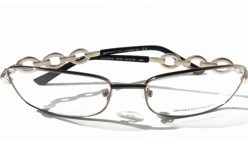 Модные очки Emanuel Ungaro EU 70312 B29 Gun metal с кристаллами Swarovski