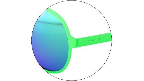 Крупные очки авиатор из прорезиненного металла Italia Independent 0021 033 Green led - изображение 3