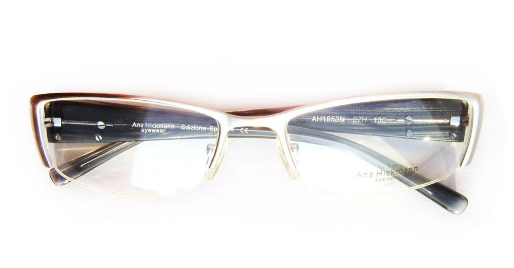 Модная полуободковая оправа для очков Ana Hickmann AH 1053 N 02H Silver/Black