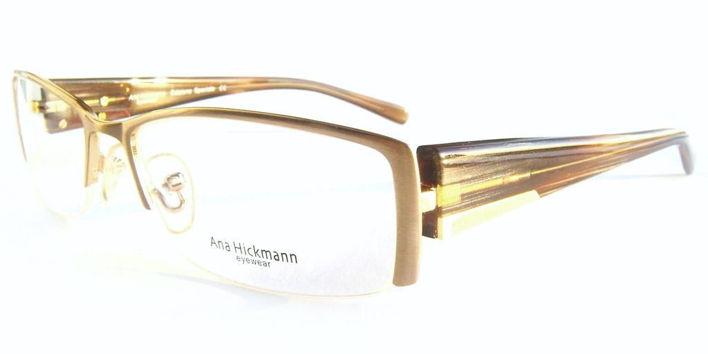 Модная полуободковая оправа для очков Ana Hickmann AH 1053 N 04A Gold/Brown