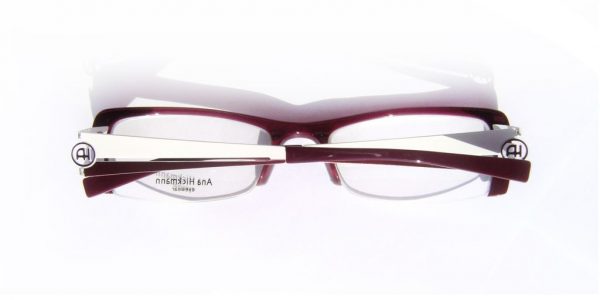 Модная полуободковая оправа для очков Ana Hickmann AH6116 A09 бордовая - изображение 6