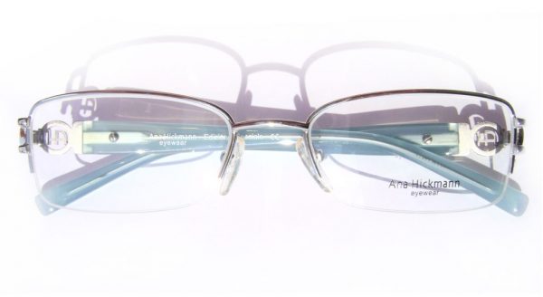 Классическая прямоугольная оправа для очков Ana Hickmann AH1090 13T Silver/Blue - изображение 4