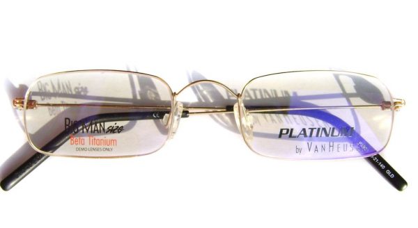 Квадратные титановые очки Van Heusen Platinum VH P2001 Gold - изображение 5