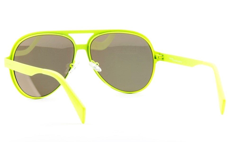 Крупные очки авиатор из прорезиненного металла Italia Independent 0021 063 Yellow