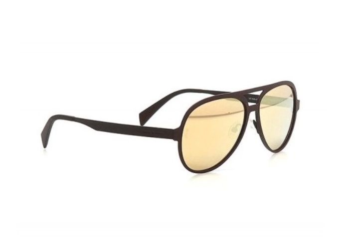 Крупные очки авиатор из прорезиненного металла Italia Independent 0021 Thermic 063 Yellow Хамелеон