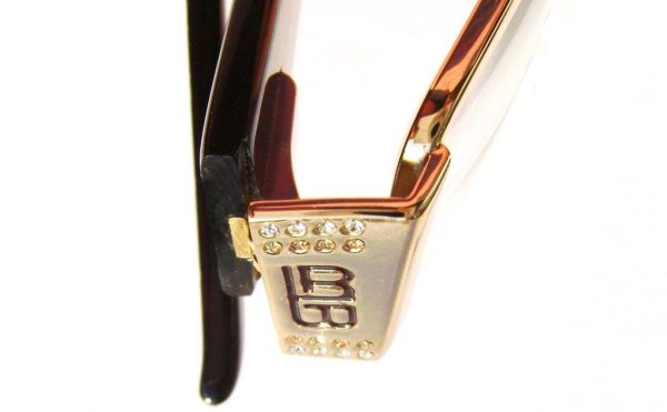 Модные овальные очки Laura Biagiotti LB 81122 003 Gold с кристаллами Swarovski - изображение 7