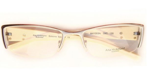 Модная полуободковая оправа для очков Ana Hickmann AH 1053 N 08C Gold/Marble - изображение 5