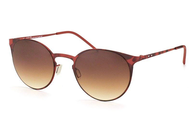 Ультратонкие круглые очки Italia Independent 0208 092 Brown Havana