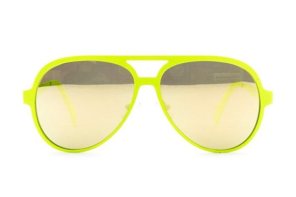 Крупные очки авиатор из прорезиненного металла Italia Independent 0021 063 Yellow - изображение 1