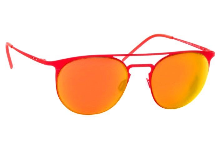 Ультратонкие круглые очки с двойным мостом Italia Independent 0206 055 Orange led