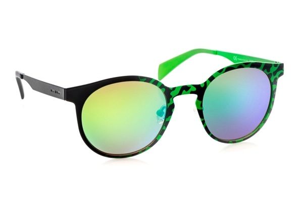 Круглые очки из прорезиненного металла Italia Independent 0023 Thermic 033 Green Хамелеон