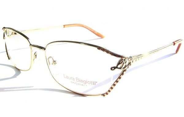 Модные очки Laura Biagiotti LB 81062 003 Gold с кристаллами Swarovski - изображение 1