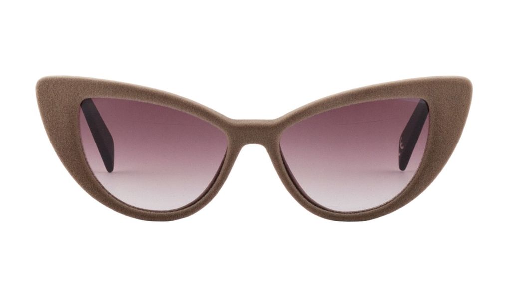 Бархатные очки кошачий глаз Italia Independent 0906V 041 ZEB Gold Sand
