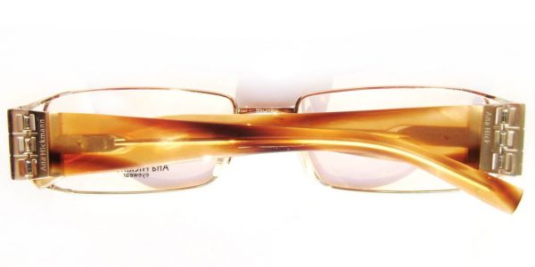 Модная прямоугольная оправа для очков Ana Hickmann AH1086 04A Gold с кристаллами Swarovski - изображение 5