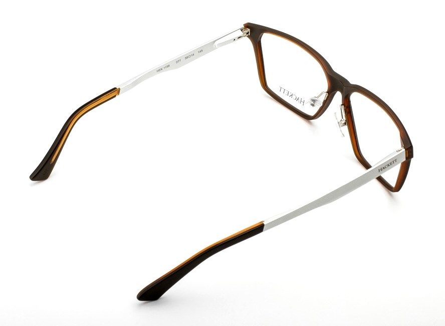 Модные крупные очки Hackett London HEK 1156 077 Black/Brown/Silver